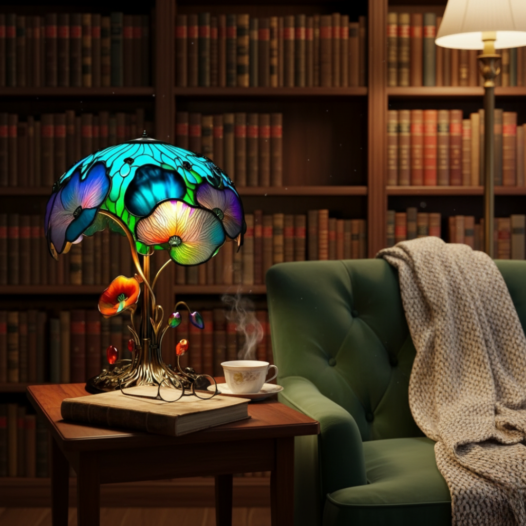 Boho Chic Mushroom Floral Lamp by Ellie Seattle