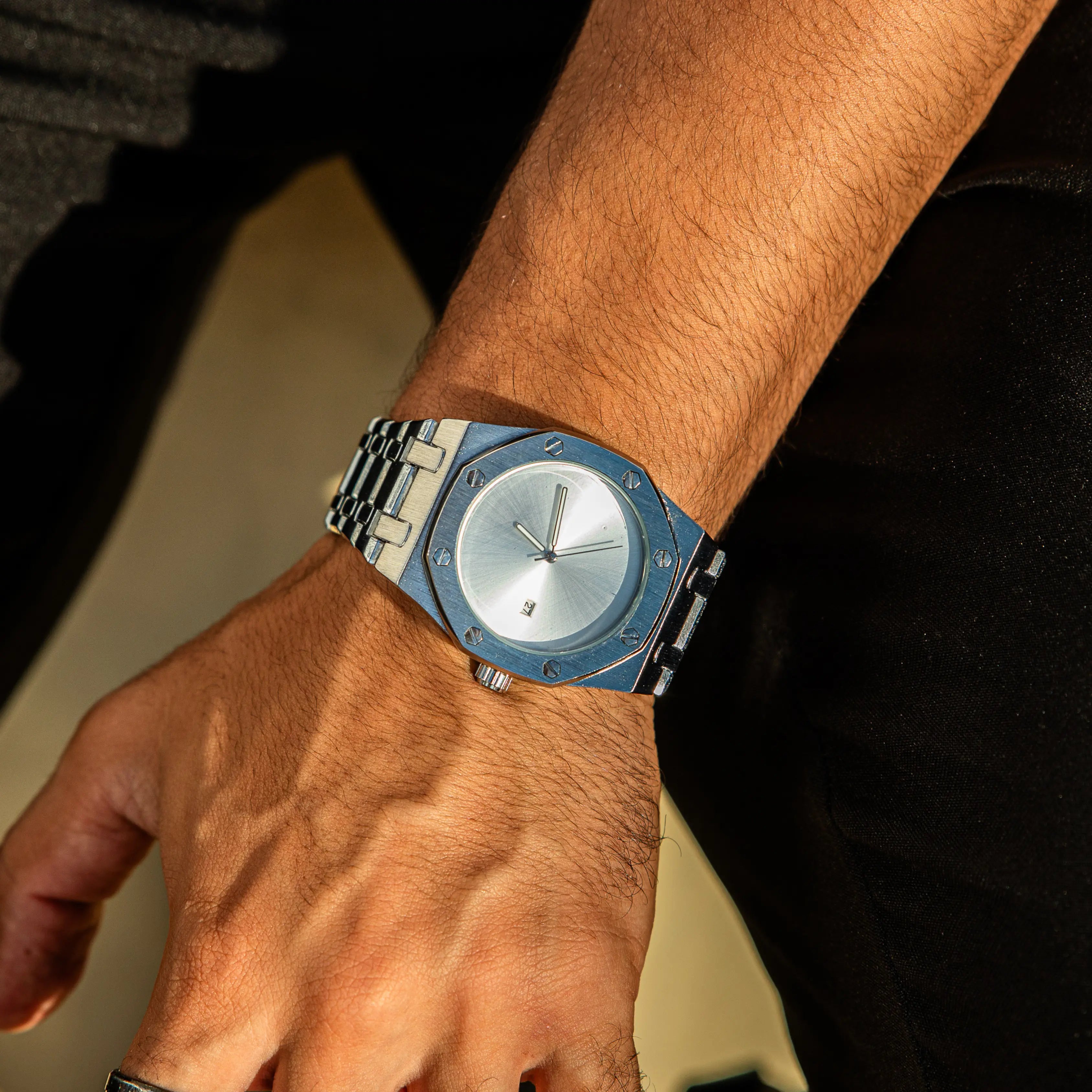 Noble® Crownlex Auron — Sunset Ivory Obsidian Onyx Slate Dress Watch Imperial Edition