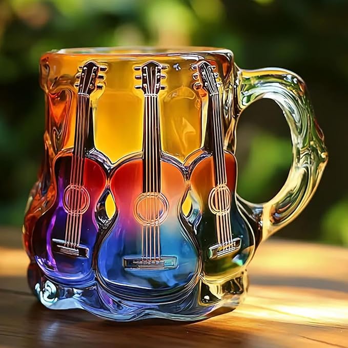 Artisan Mug with 3D Guitar Artwork by Ellie Seattle