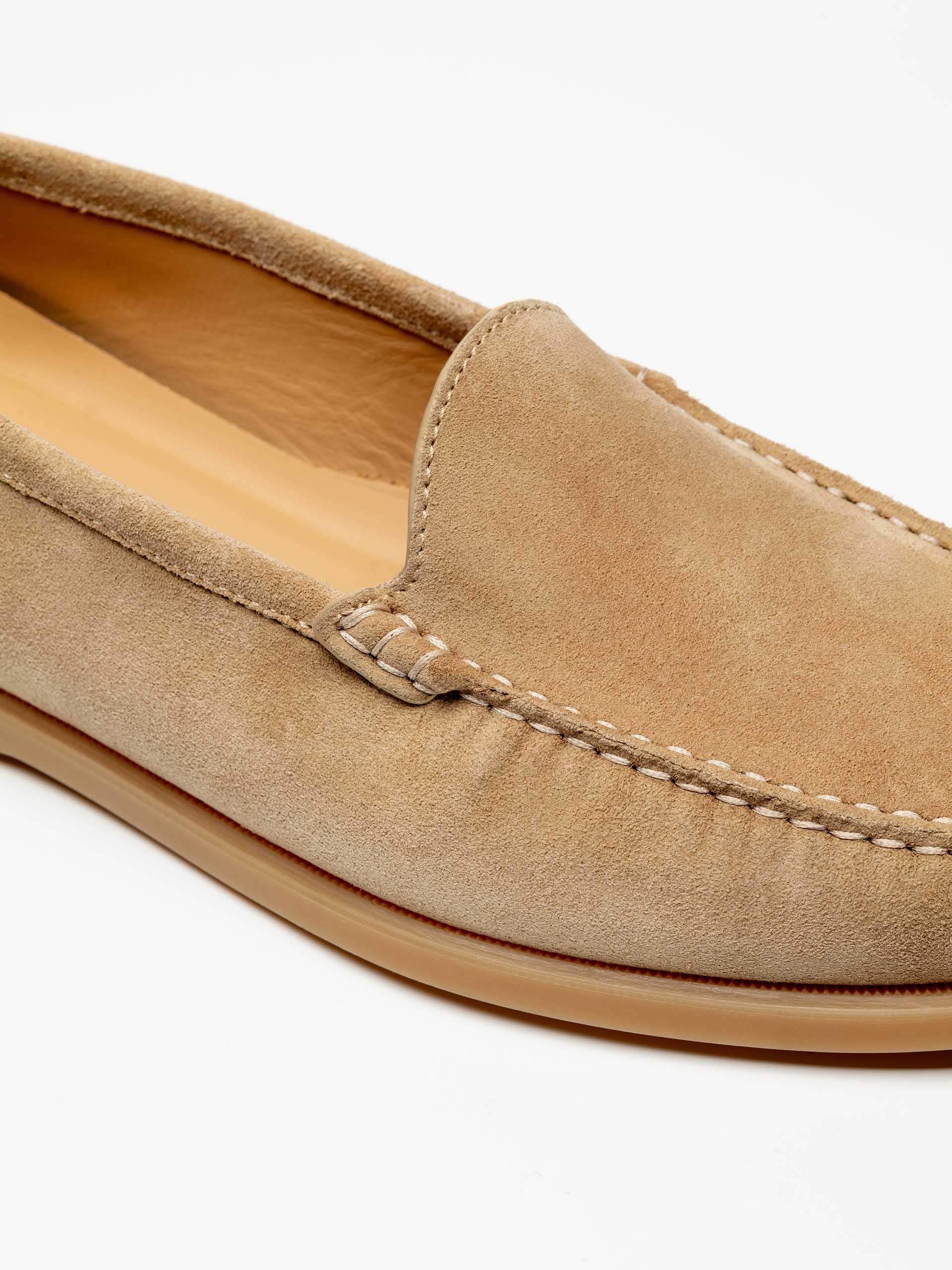 Noble Meridian Venetian Loafer - Sandfarbenes Veloursleder
