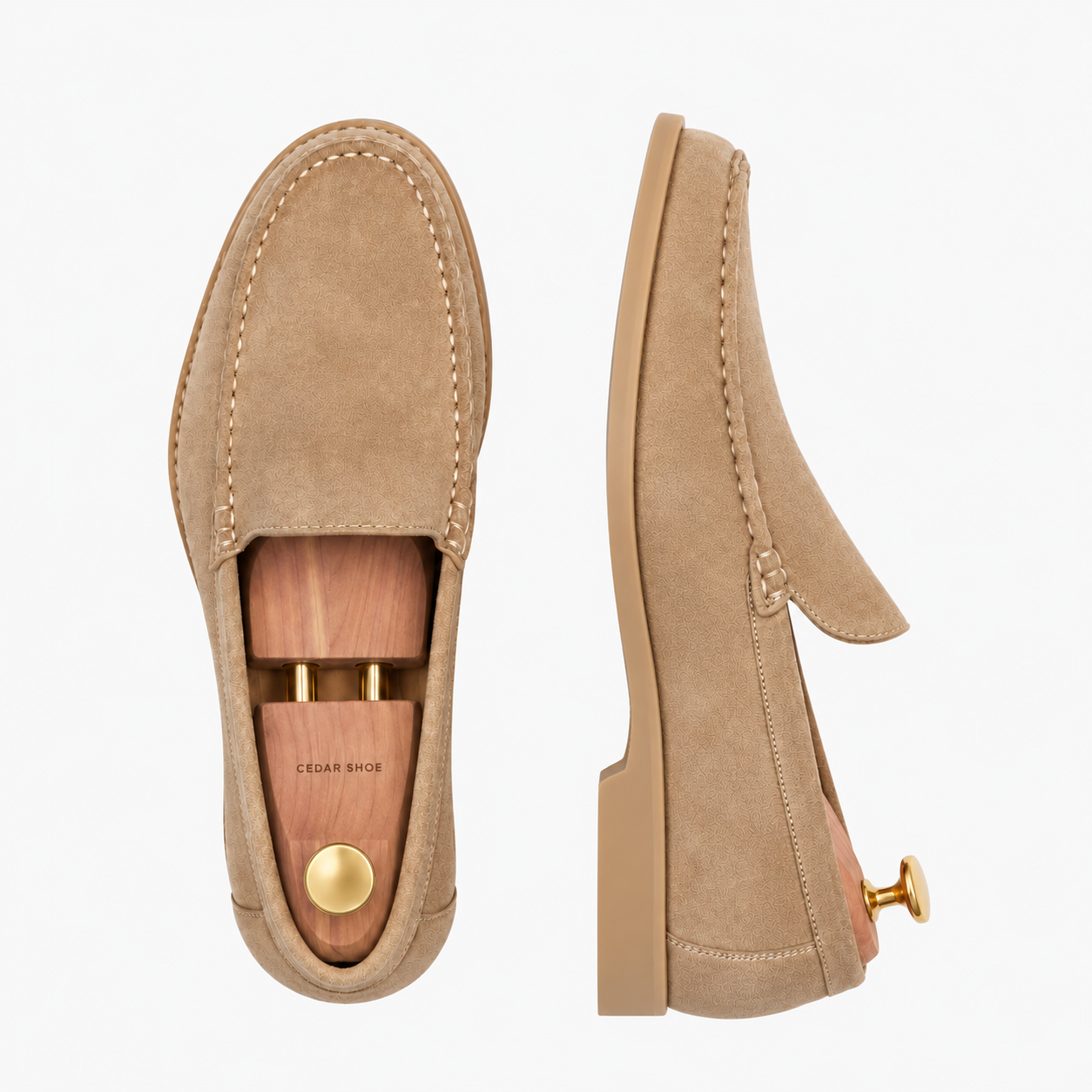 Noble Meridian Venetian Loafer - Sandfarbenes Veloursleder