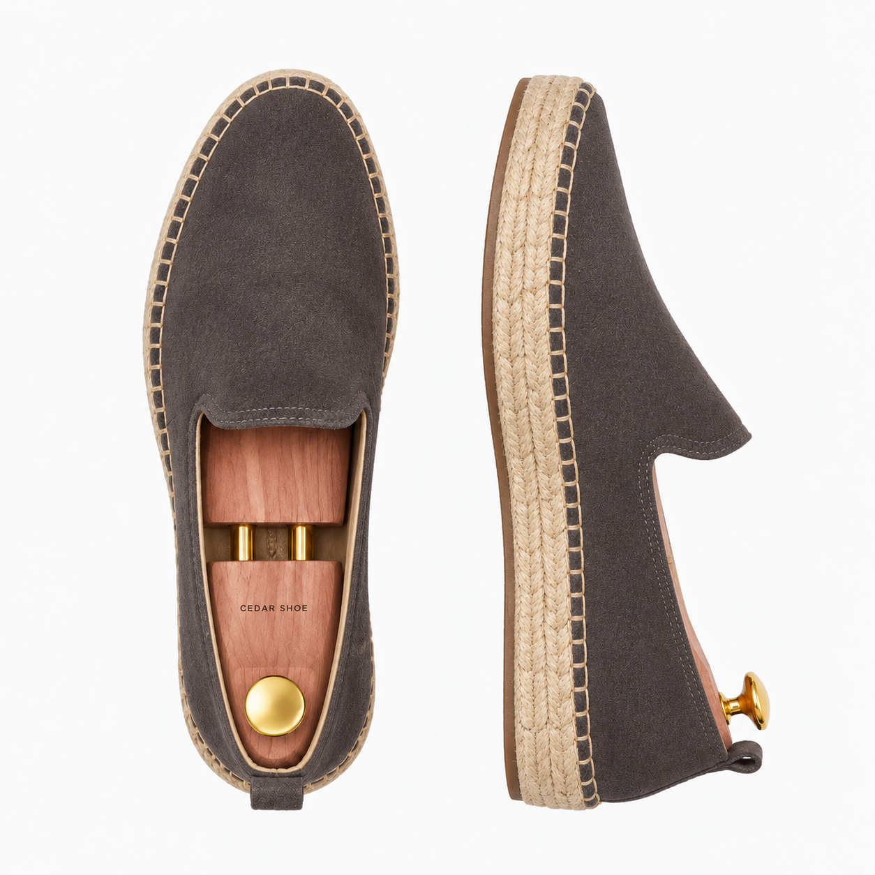 Noble Meridian Espadrille - Light Grey Suede