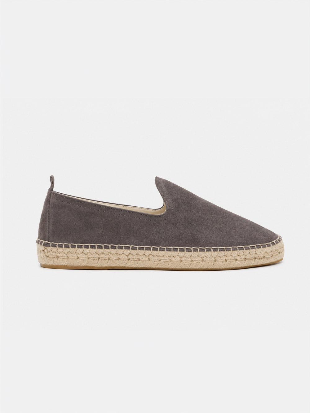 Noble Meridian Espadrille - Light Grey Suede — Shape and proportion