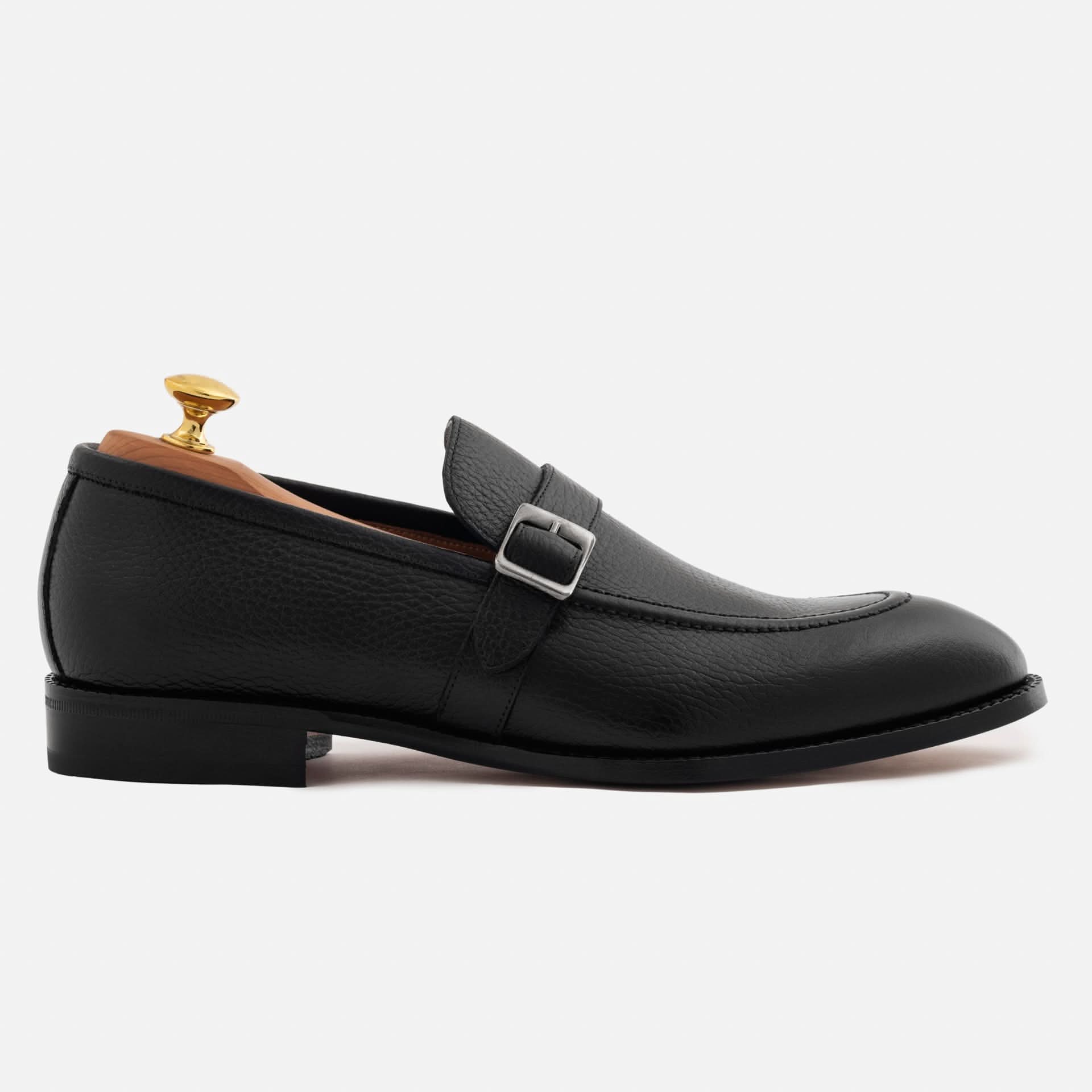 Noble Meridian Archie Pebbled Leather Belted Loafers