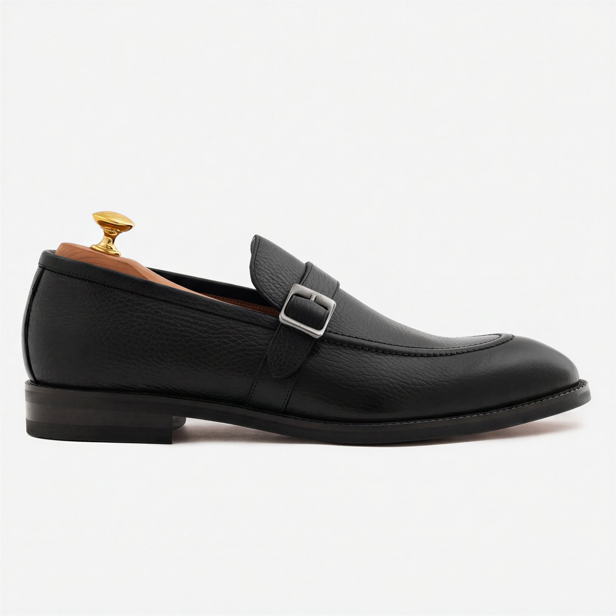 Noble Meridian Archie Pebbled Leather Belted Loafers