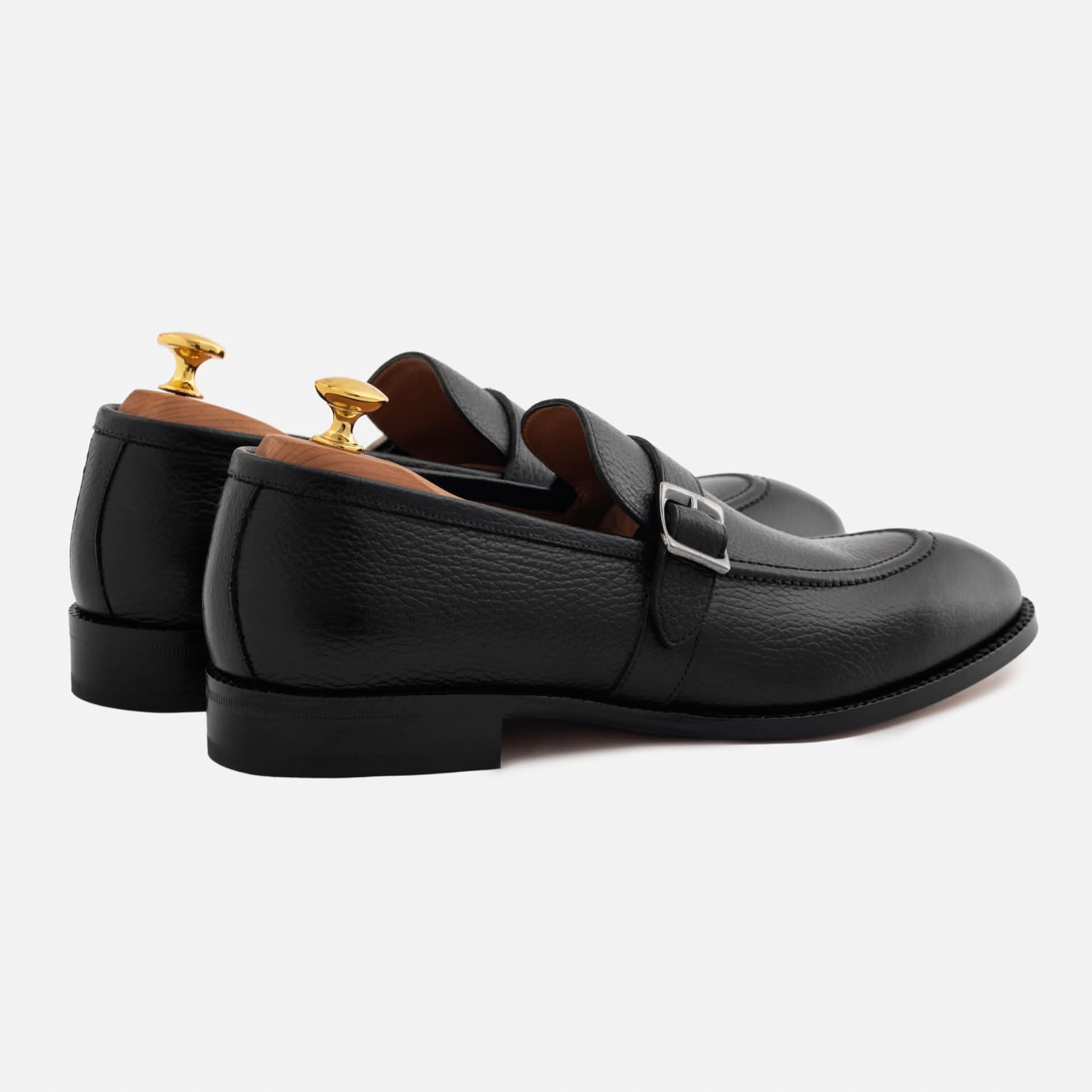 Noble Meridian Archie Pebbled Leather Belted Loafers