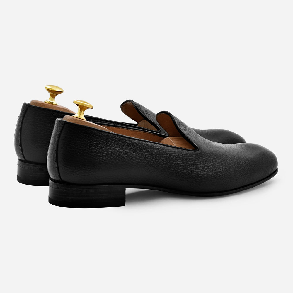 Noble Meridian Langford Pebbled Leather Wholecut Loafers — Choice of sole