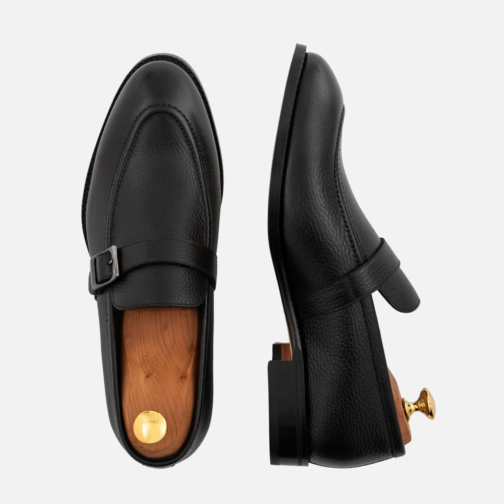Noble Meridian Archie Pebbled Leather Belted Loafers