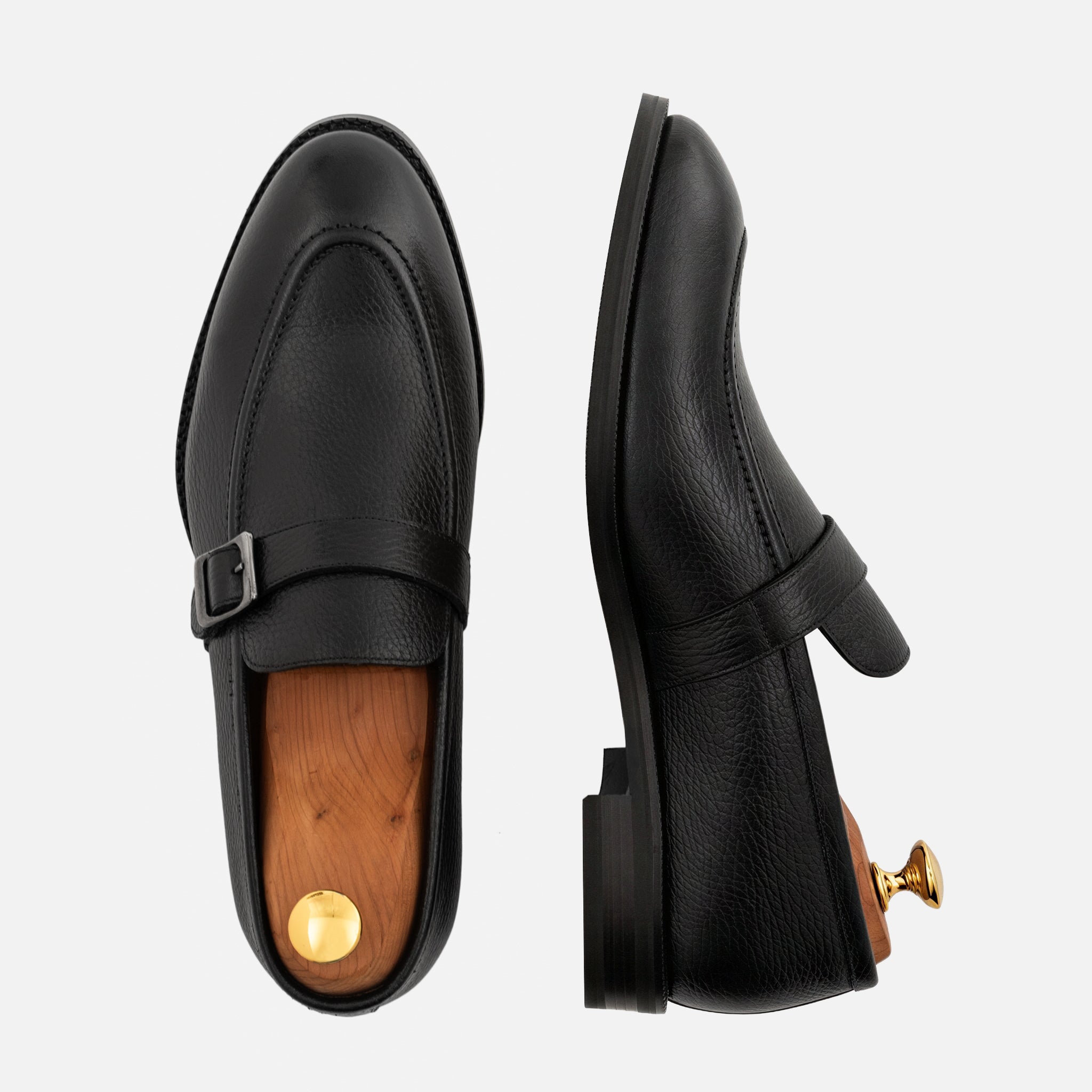Noble Meridian Archie Pebbled Leather Belted Loafers