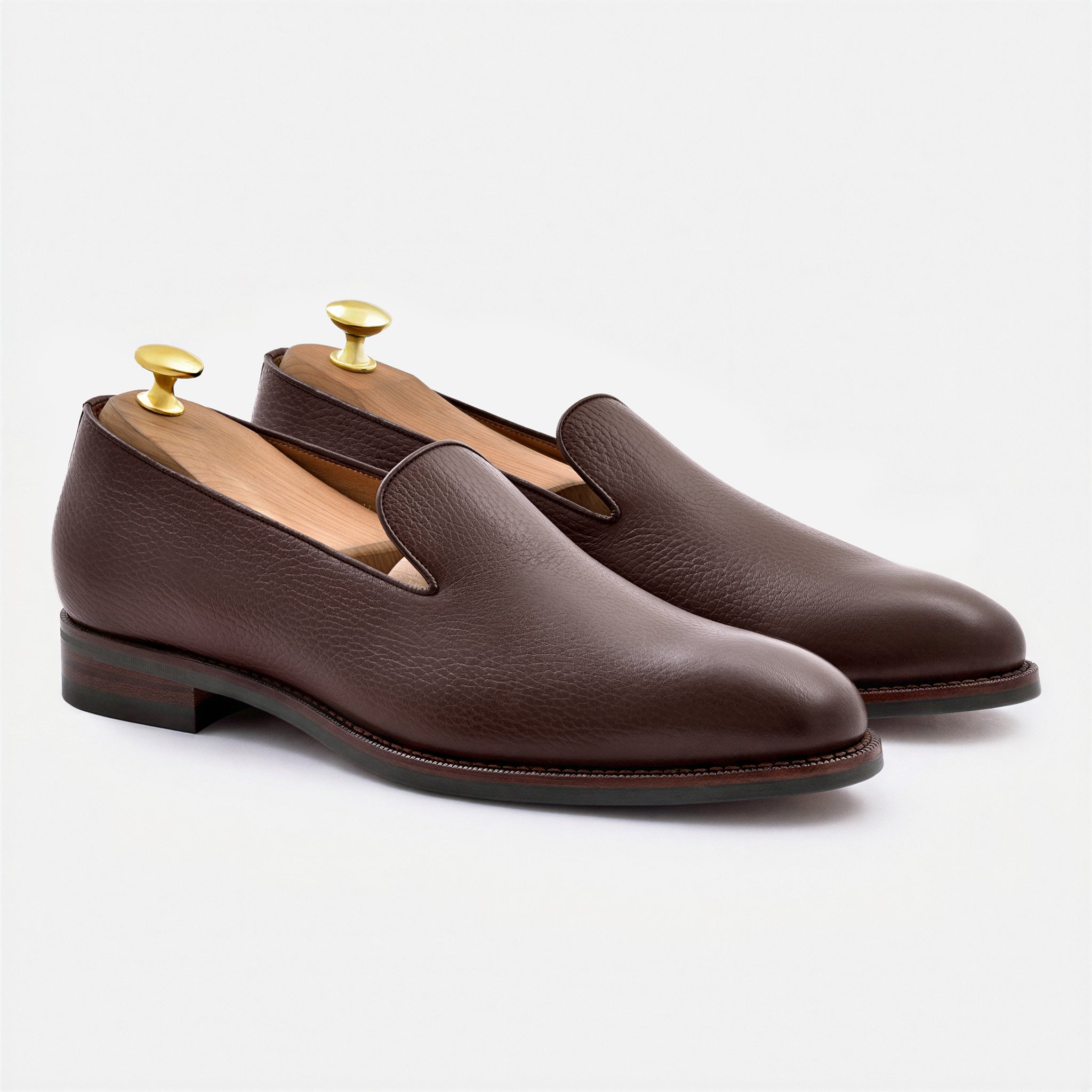 Noble Meridian Langford Pebbled Leather Wholecut Loafers