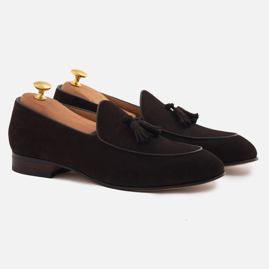 Noble Meridian Perry Belgian Loafers in Water-Repellent Suede