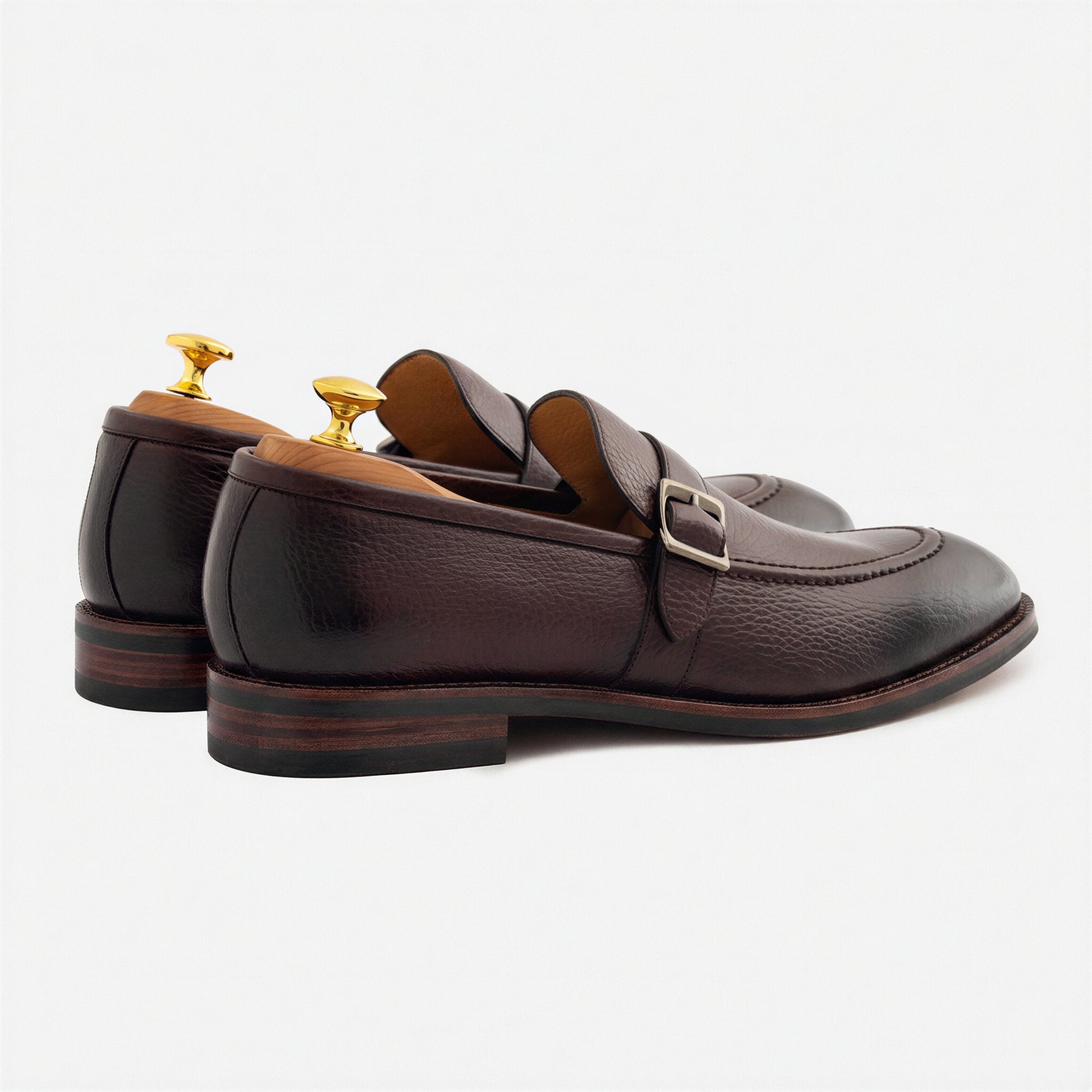 Noble Meridian Archie Pebbled Leather Belted Loafers
