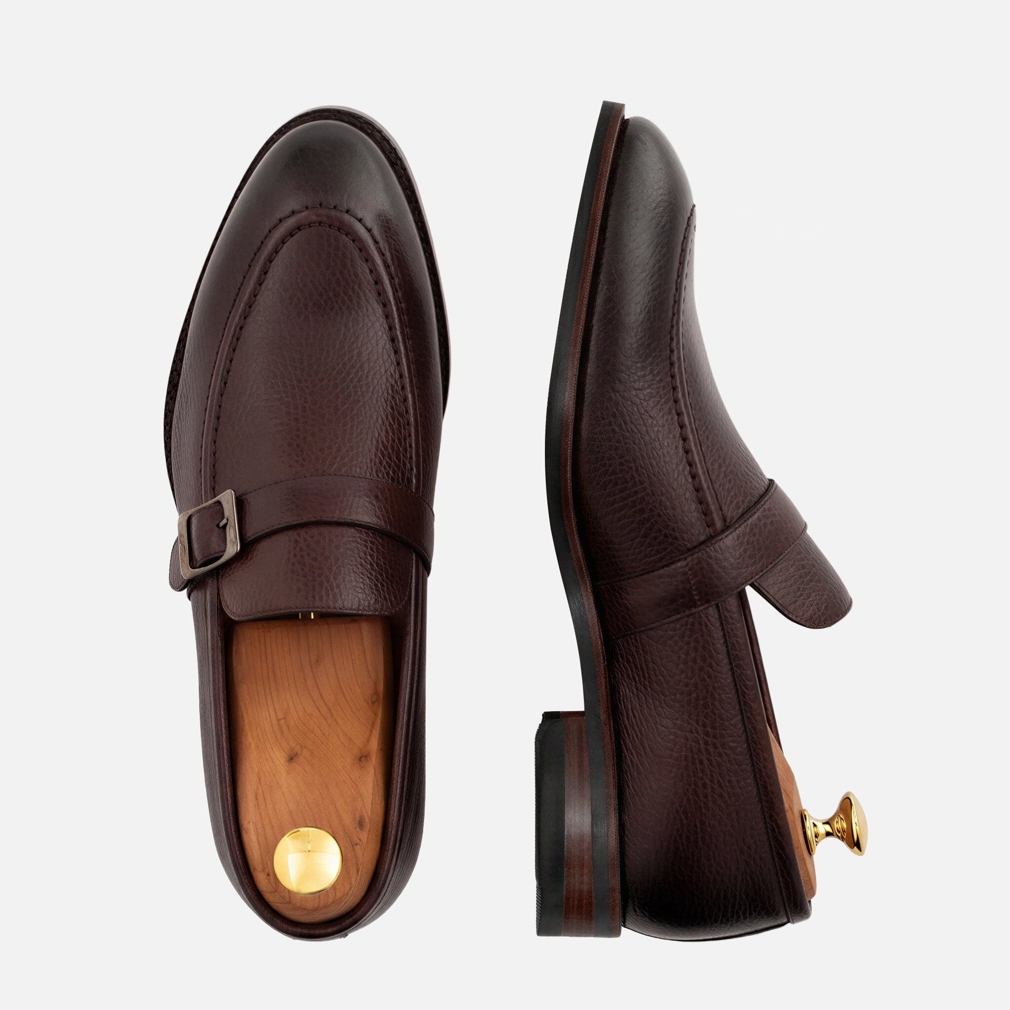Noble Meridian Archie Pebbled Leather Belted Loafers