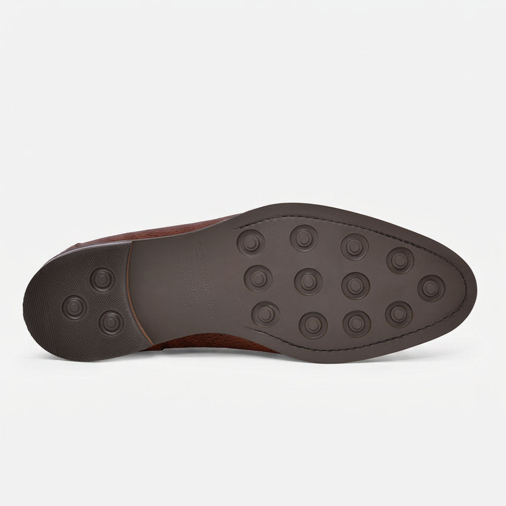 Noble Meridian Archie Pebbled Leather Belted Loafers