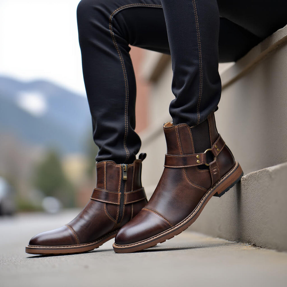 Noble Meridian Roadster Leather Boots — Sole and heel